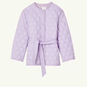 LIKE NEW Rayja Quilted Purple Down Puffer Lilac Oversize Jacket M Fr 38